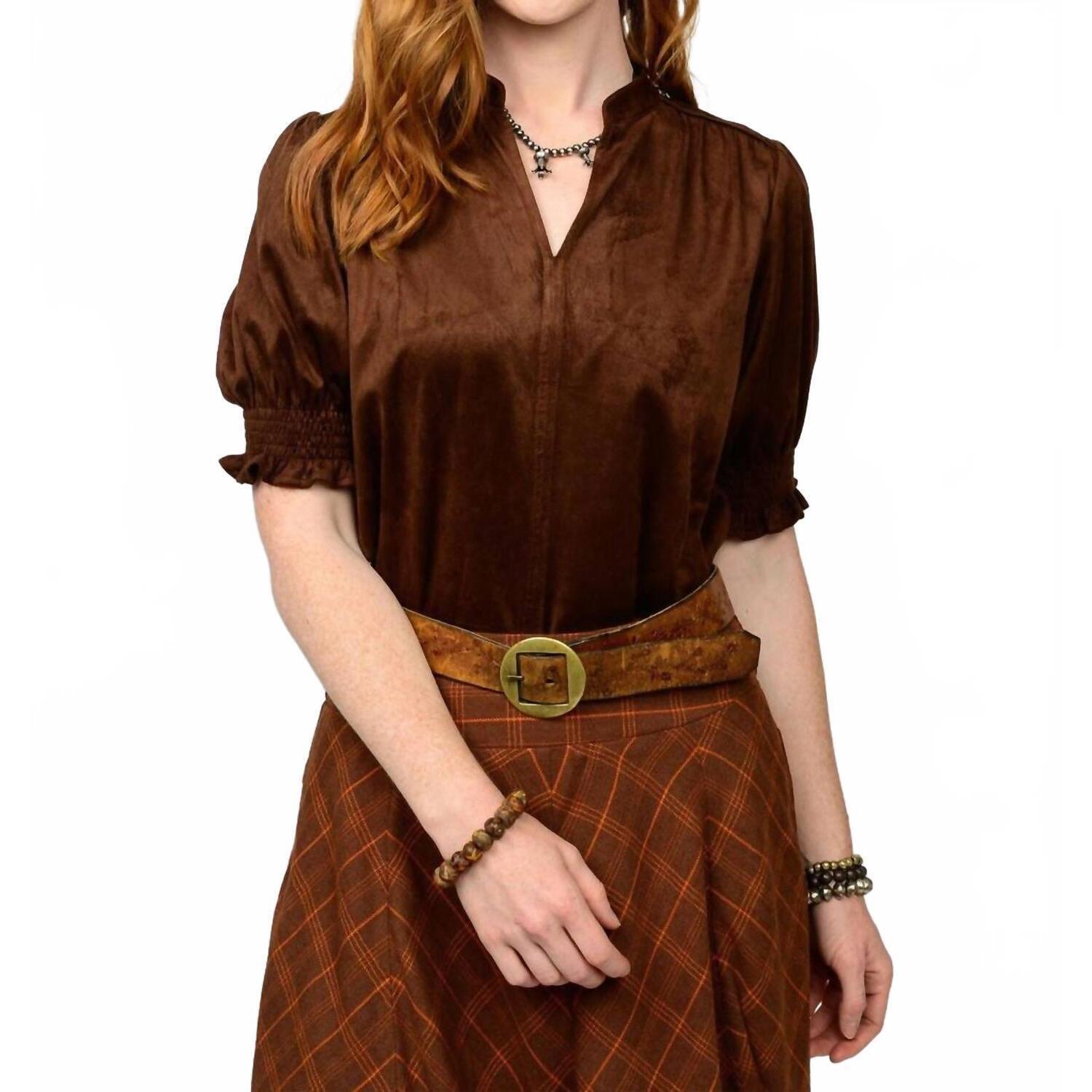 New Ivy Jane Suede Top In Brown